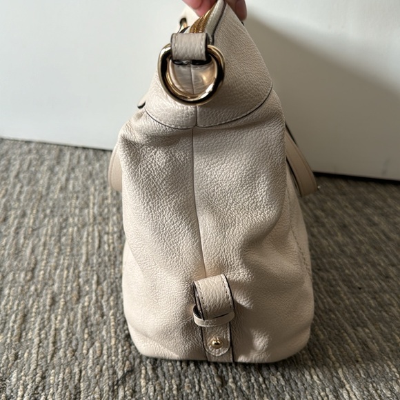 Coach Chalk White Pebbled Leather Lenox Satchel F59325 - Picture 11 of 16